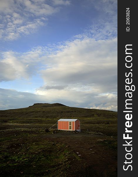 An emergency hut in the middle of nowhere Iceland