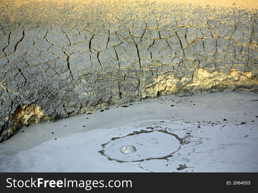 Bubbling mud pool at Namaskaro Hverarond Iceland