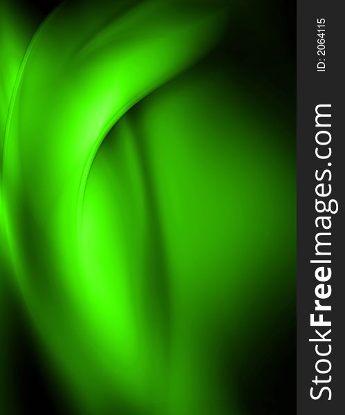 Green asbtract composition with flowing design. Green asbtract composition with flowing design