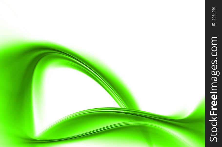 Green asbtract composition with flowing design. Green asbtract composition with flowing design