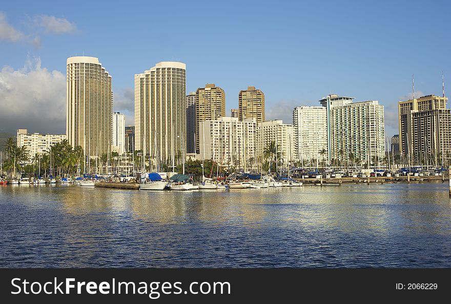 Skyscrapers in Honolulu, Hawaii, US. Skyscrapers in Honolulu, Hawaii, US