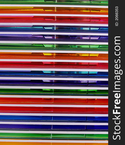 Multicolored geometry abstract background with cd boxes