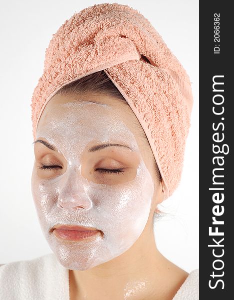 Attractive woman with facial mask. Attractive woman with facial mask