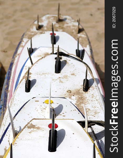 Surfboards, Surf School Equipment On The Beach, Sydney