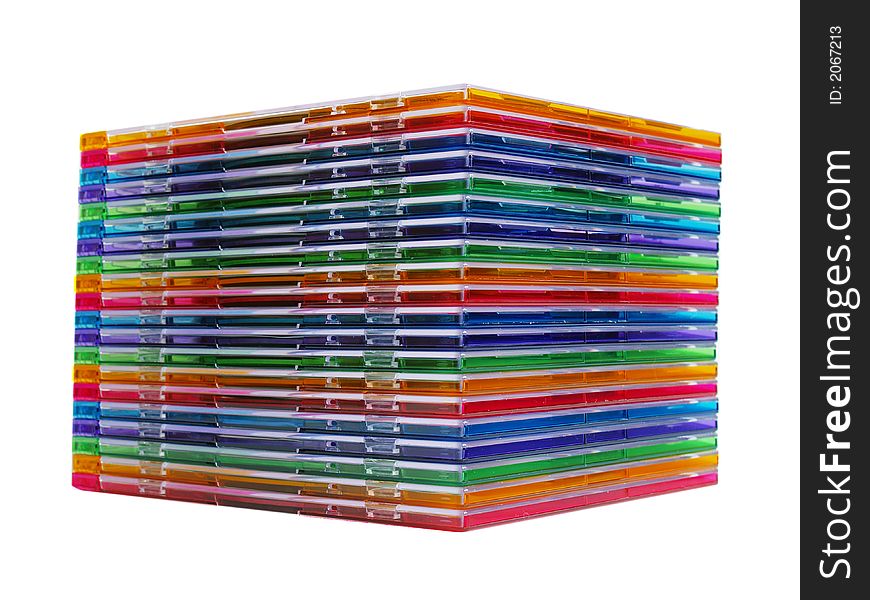 Boxes of cd isolated on a white background with clipping path. Boxes of cd isolated on a white background with clipping path