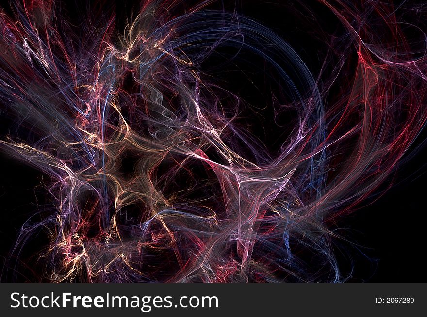 Abstract fractal design that appears to be an electically charged star. Abstract fractal design that appears to be an electically charged star.