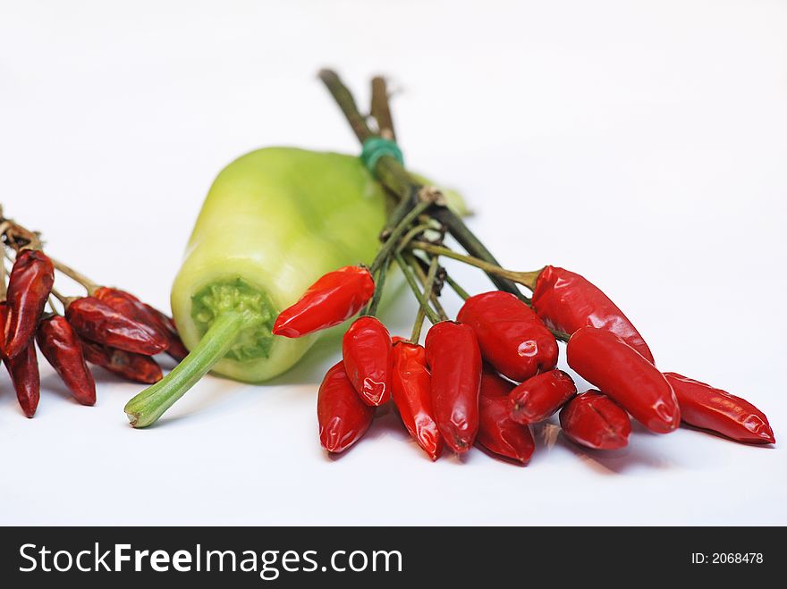 Colorful pepper on white background. Colorful pepper on white background