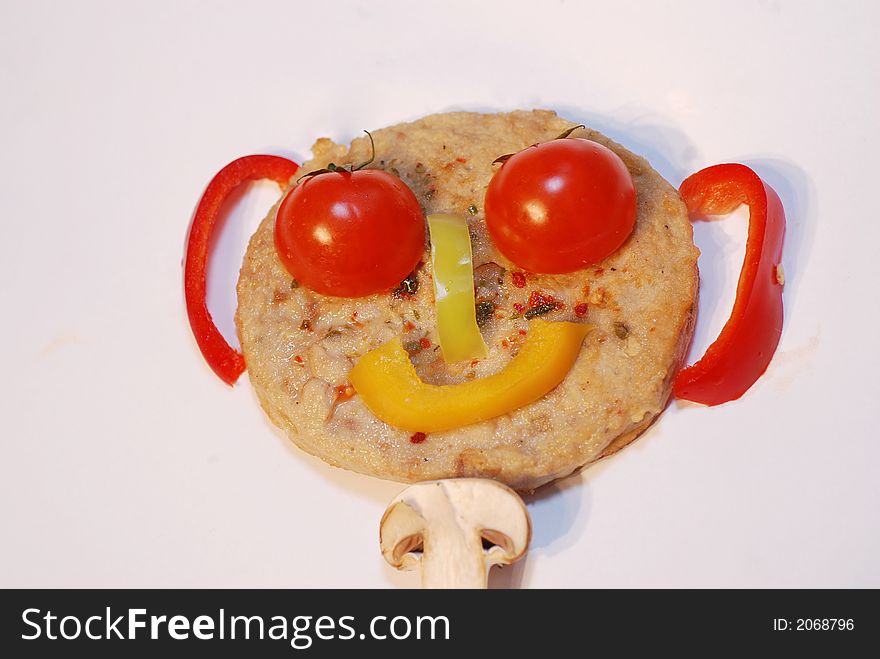 Smile shape made from food. Smile shape made from food