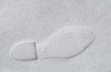 Footprint In The Snow Royalty Free Stock Photography