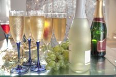 Champagne,wine And Grapes. Stock Images