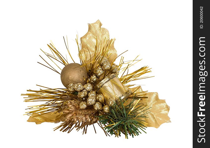 Christmas decoration with cones and foliage, spray