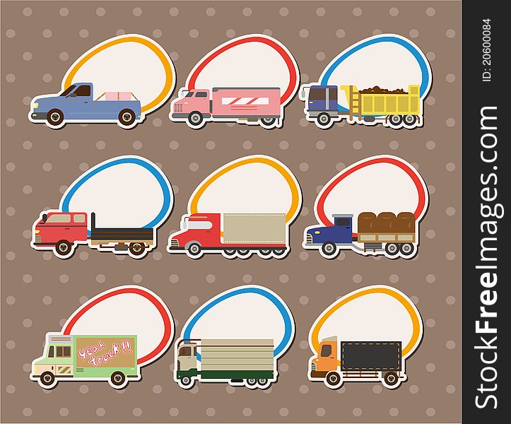 Cartoon Truck Stickers,,illustration