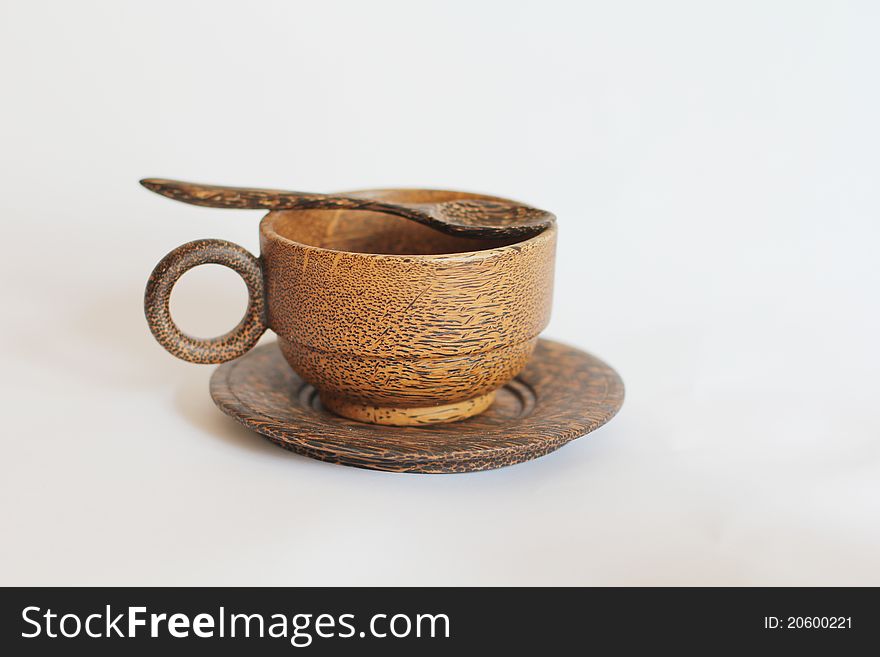 Brown wooden cup from Thailand