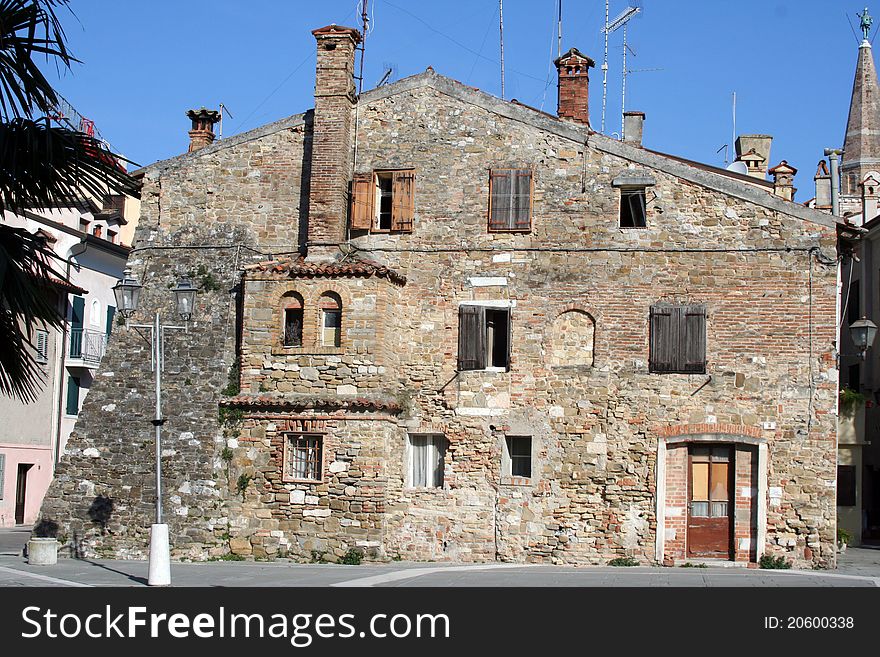 Old brick house in the city center. Old brick house in the city center