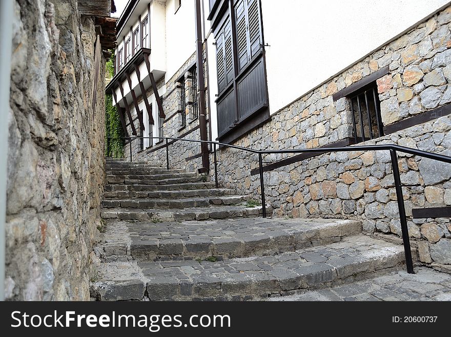 Old stairs in ohrid lake. Old stairs in ohrid lake