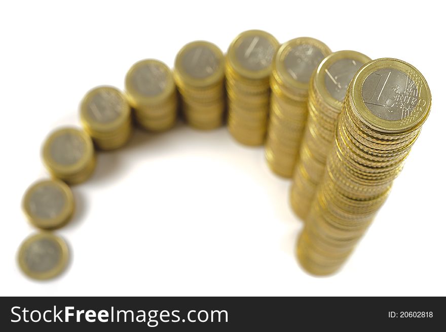 Euro coins show business success and finance growth. Euro coins show business success and finance growth