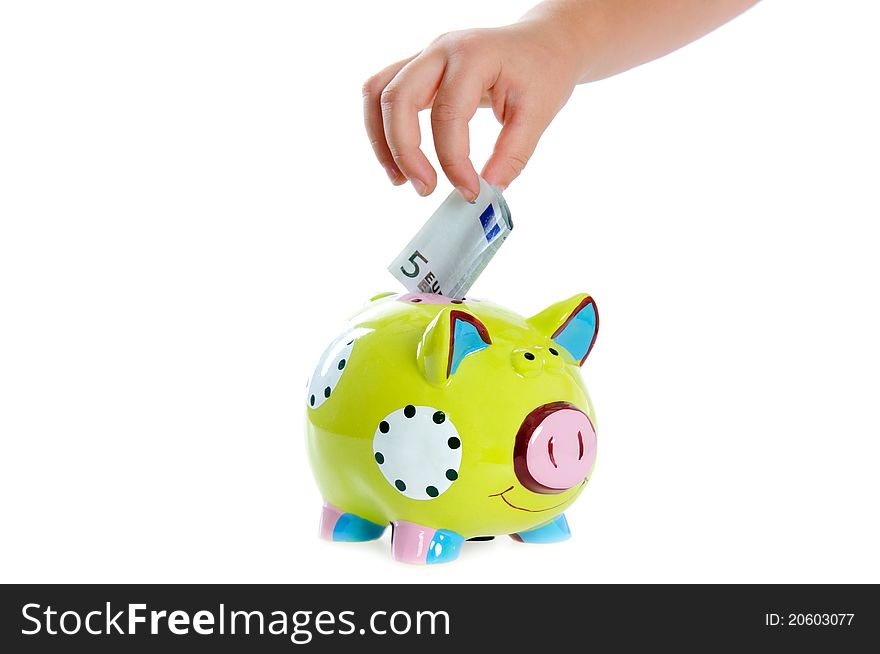 Piggy bank on the white background. Piggy bank on the white background.