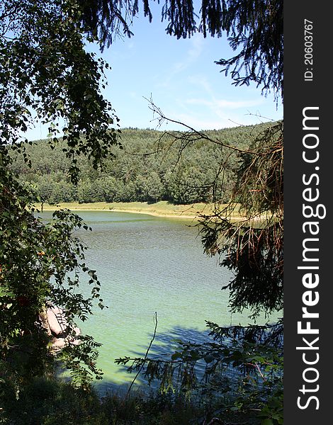 Big artificial lake in Eixendorf, bavaria, germany