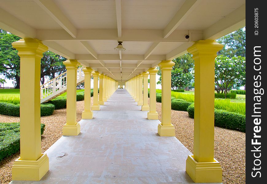 Corridor at Thailand' old palace.