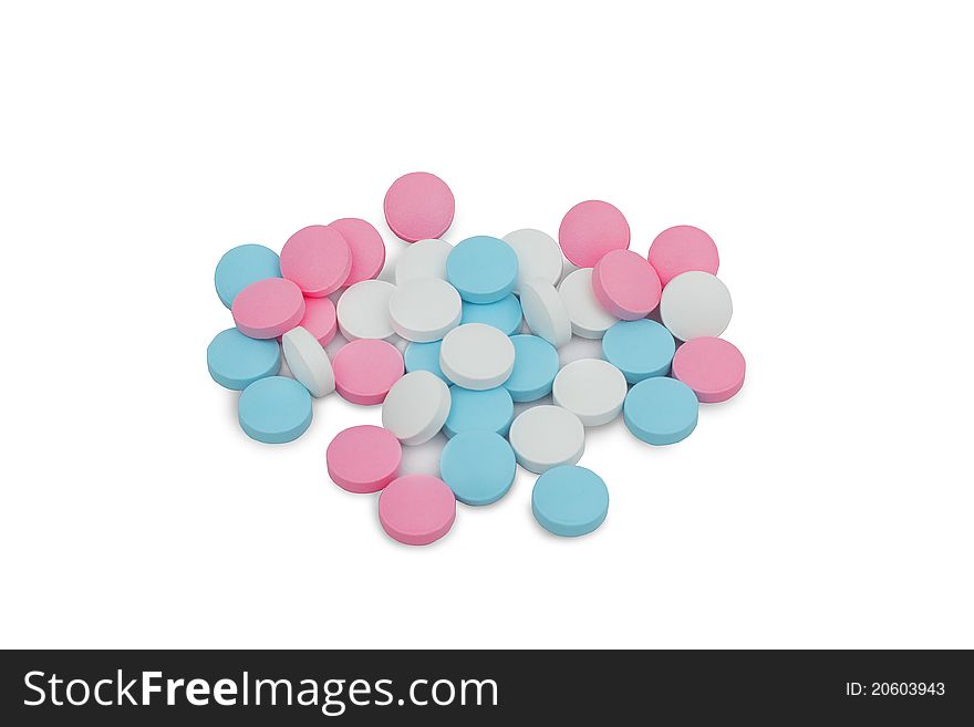 Pills on isolated white background