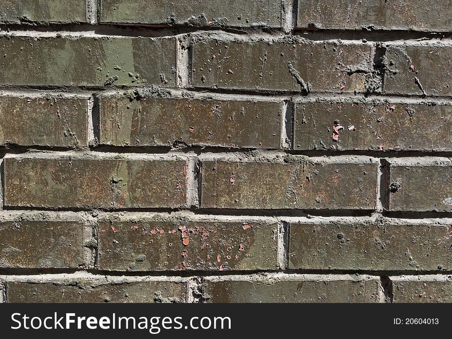 Wall from a facing gray brick