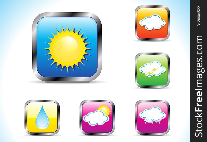 Abstract weather button icon illustration