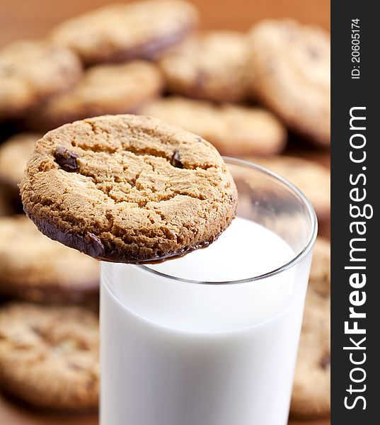 Appetizer home made cookies and fresh milk. Appetizer home made cookies and fresh milk