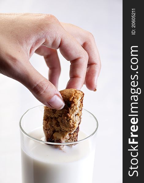 Home made cookies and milk