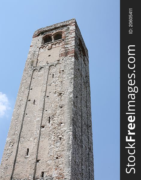 The bell tower of the Romanesque church of San Giorgio