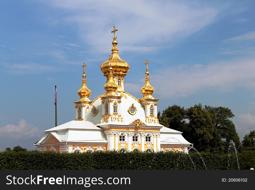 Church in Peterhof in St Petersburg, Russia