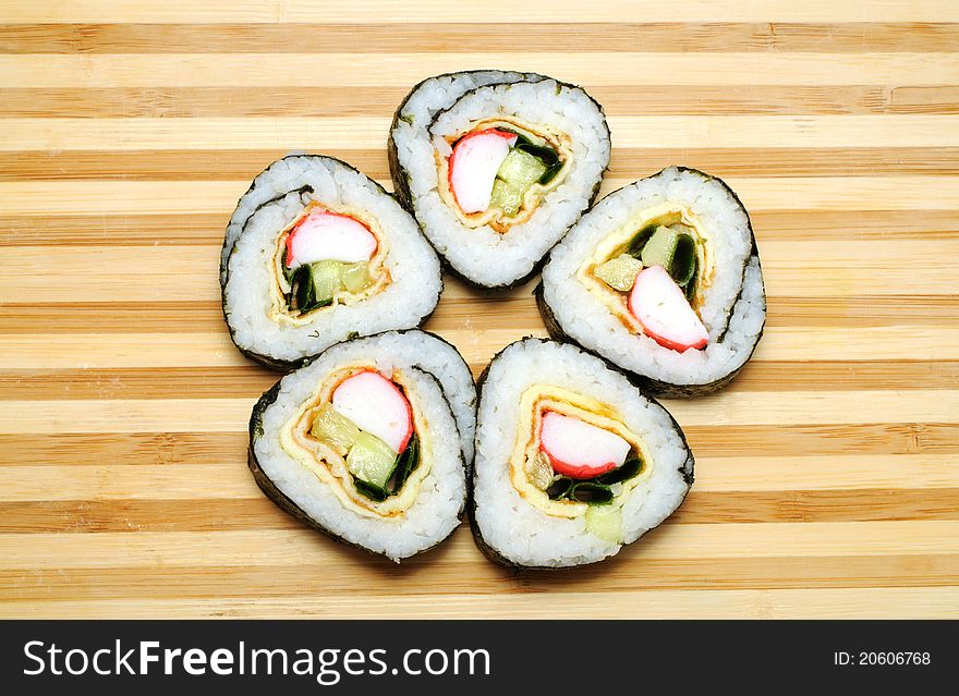 Traditional Japanese sushi, isolated on white background. Traditional Japanese sushi, isolated on white background