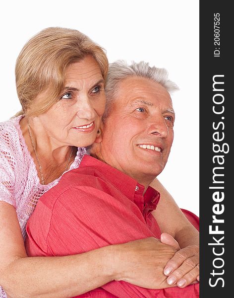 Cute elderly couple on a white background. Cute elderly couple on a white background