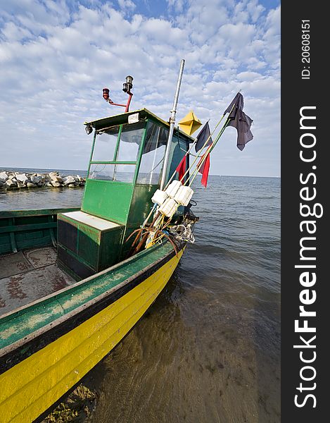 Fishing boat on the Baltic seaside, Poland