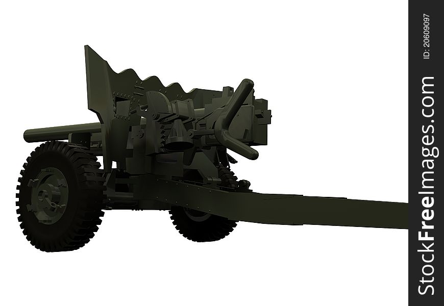 A artillery over white background.