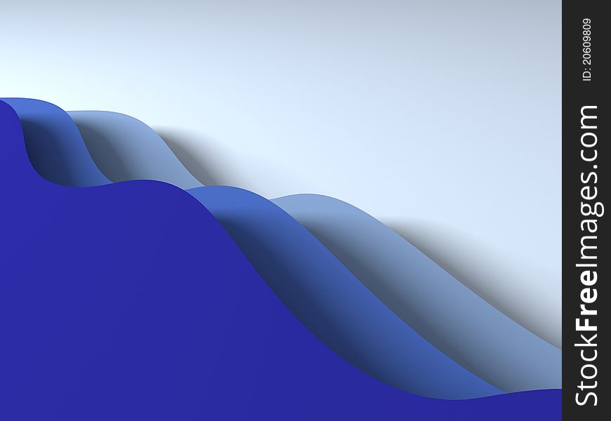 Abstract Art Background With Blue Waves