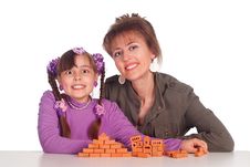 Mom Plays With Daughter Royalty Free Stock Photos