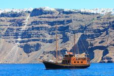 Boat At Santorini Island Stock Images Boat At Santorini Island Stock Images