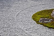 Stone Garden At Ryoanji Temple Royalty Free Stock Images