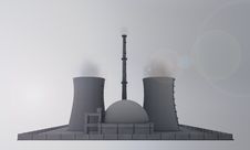 Nuclear Power Plant In Gray Stock Photo