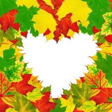 Heart Shape Autumn Leaves Frame Stock Photo Heart Shape Autumn Leaves Frame Stock Photo