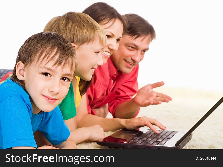 Family With Laptop