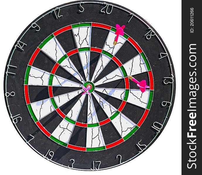 Dartboard with 3 dart in it. Dartboard with 3 dart in it