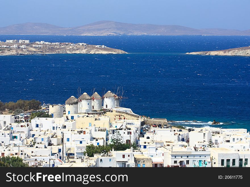 Five Mykonos Windmills