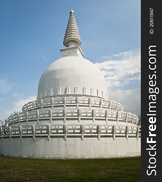 Buddha stupa from the back side in ZalaszÃ¡ntÃ³