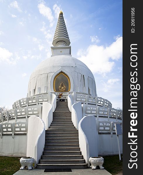 Buddha stupa entrance in ZalaszÃ¡ntÃ³ - Hungary