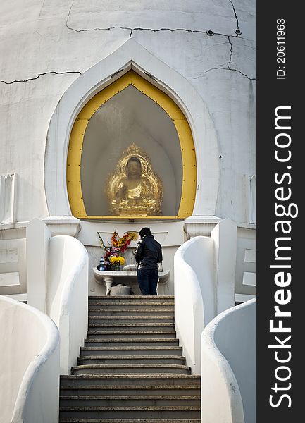 Buddha stupa the sanctuary in ZalaszÃ¡ntÃ³ - Hungary