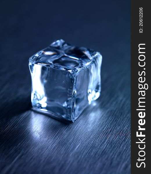 Frozen ice cubes on a kitchen bench