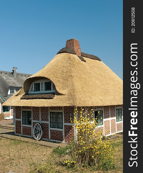Traditional old german house with new thatched roof. Traditional old german house with new thatched roof