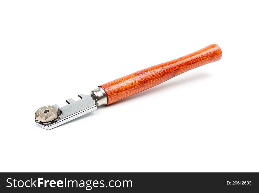 Glass cutter on white background