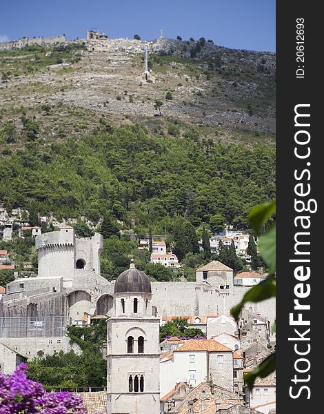 Mountain over the old town of Dubrovnik in Croacia. Mountain over the old town of Dubrovnik in Croacia